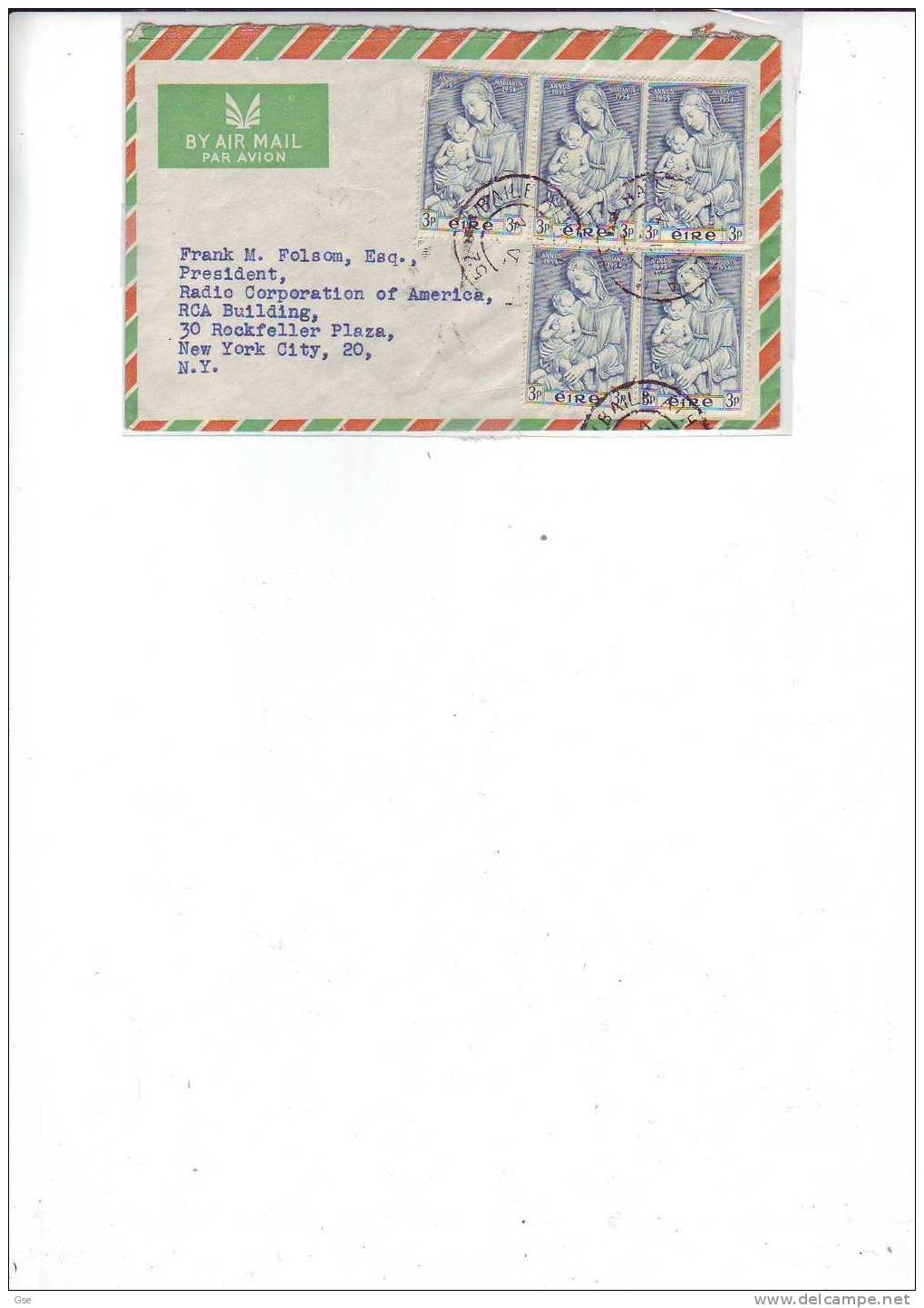 IRLANDA 1954 - Yvert  122 - Lettera Viaggiata Per Gli USA - Storia Postale