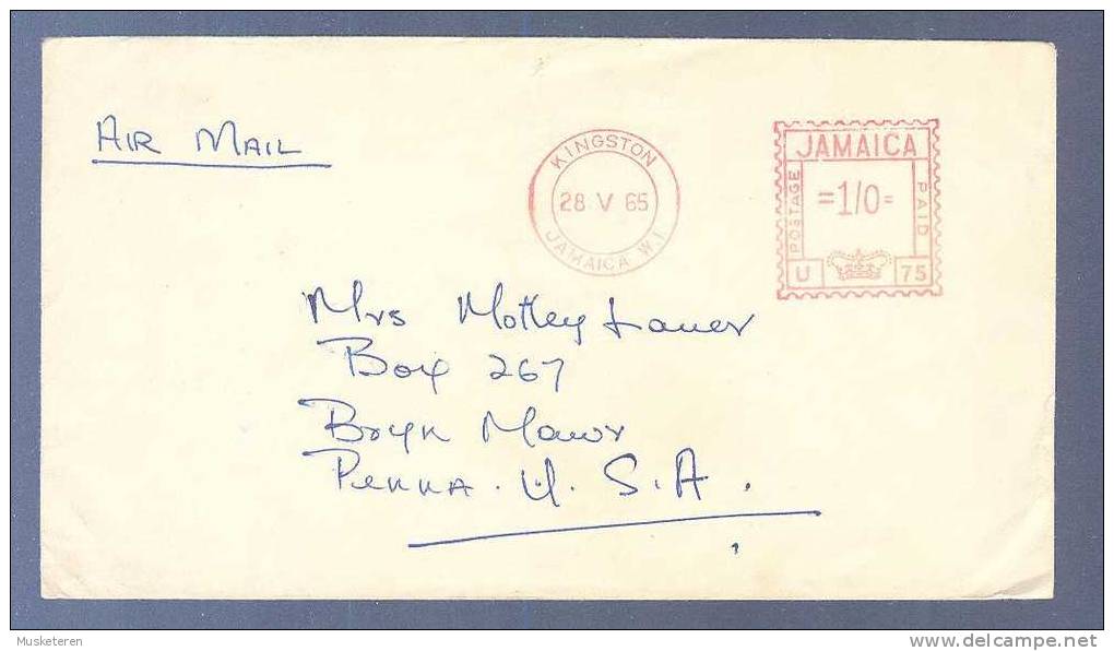 Jamaica Airmail Deluxe KINGSTON 1965 Meter Stamp Cover U 75 To United States - Jamaica (1962-...)