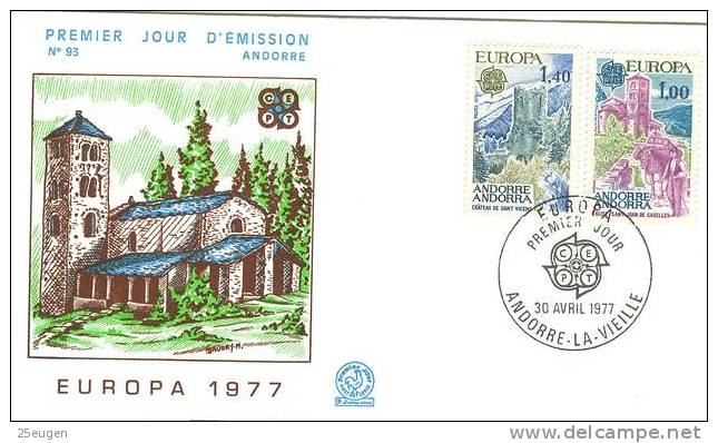 FRENCH ANDORRA 1977 EUROPA CEPT FDC - 1977