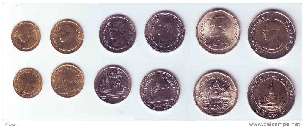 Thailand 6-coins Set (young Head Of King Rama IX) - Thailand