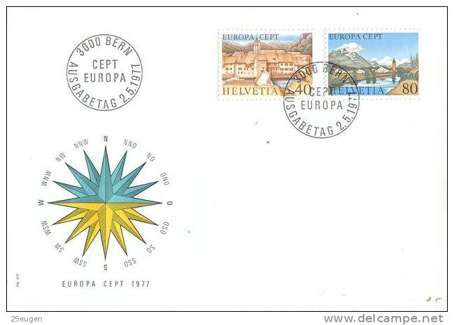 SWITZERLAND 1977 EUROPA CEPT FDC - 1977