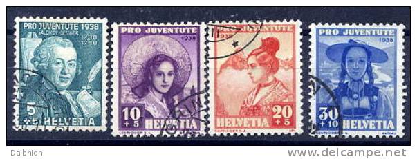 SWITZERLAND 1938 Pro Juventute Set Used, Michel 331-34 - Gebraucht