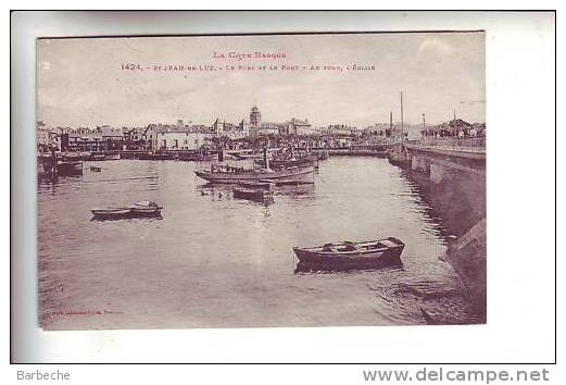 64.- SAINT-JEAN-DE-LUZ .- Le Port Et Le Pont  - Au Fond L' Eglise - Saint Jean De Luz