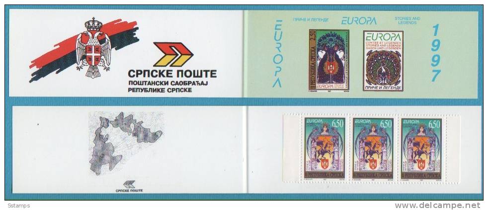 1997 -3st  BOSNIA ERZEGOVINA REPUBLIKA SRPSKA SERBISCHE BANJA LUKA EUROPA CEPT BOOKLET NEVER HINGED - 1997