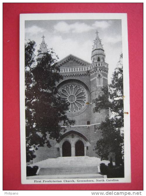 Greensboro NC    First Baptist Church    Vintage B&W-- Paper Peel Right Center - Greensboro