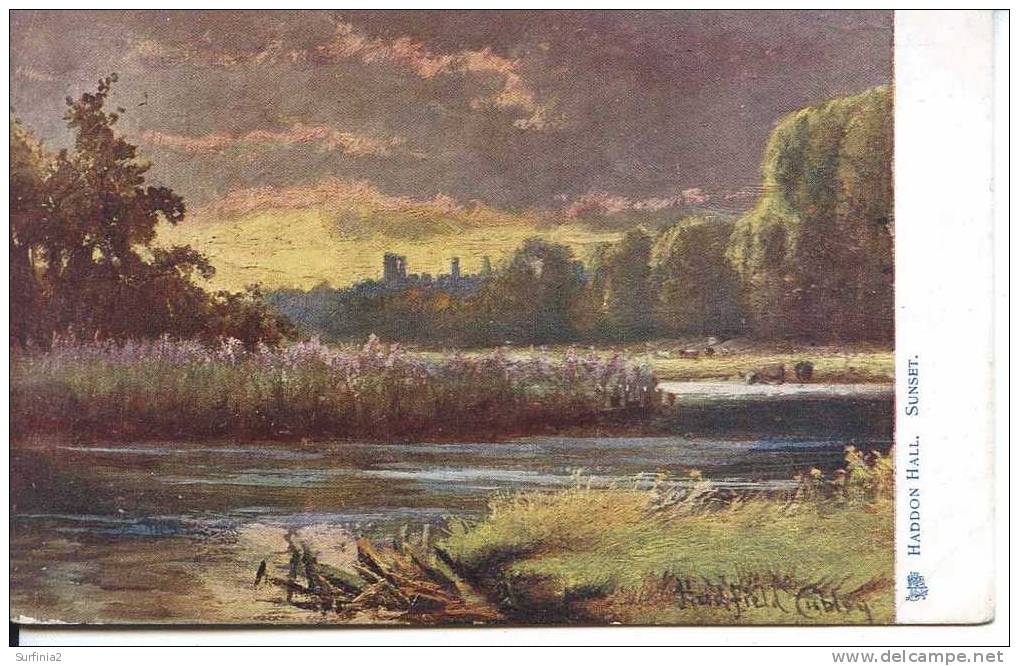 TUCKS OILETTE SERIES 1487 - HADDON HALL - SUNSET - CUBLEY - Derbyshire