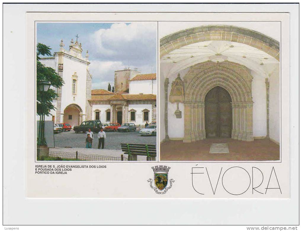 Portugal Cor 09445 – ÉVORA - IGREJA DE S. JOÃO EVANELISTA DOS LOIOS E POUSADA DOS LOIOS PORTICO DA IGREJA - Evora