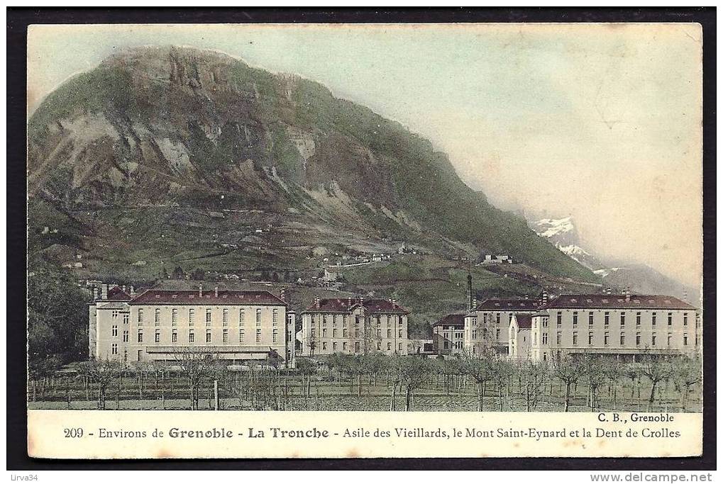 CPA  ANCIENNE- FRANCE- LA TRONCHE (38)- ASILE DES VIEILLARDS COLORISÉ- GROS PLAN D'ENSEMBLE- VERGER DEVANT - La Tronche