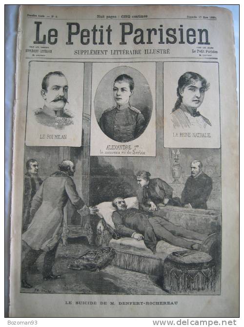LE PETIT PARISIEN N° 0006 17/03/1889 LE SUICIDE DE Mr DENFERT ROCHEREAU - Le Petit Parisien
