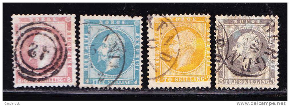 T)1856-57,NORWAY,SCN 2-5,USED,KING OSCAR I,PERF.13,CV  317 - Gebruikt