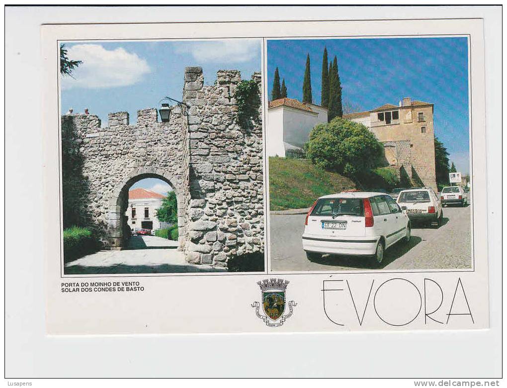 Portugal Cor 09451 – ÉVORA - PORTA DO MOINHO DE VENTO - SOLAR DOS CONDES DE BASTO OLD CARS AUTOMOBILES VOITURES FIAT UNO - Evora