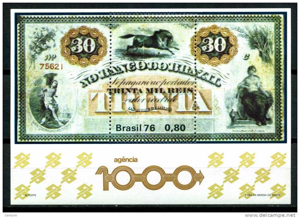 1976  Brazil  Bank Of Brazil  Yvert  Cat. Block N° 37  Absolutely Perfect  MNH** - Other & Unclassified