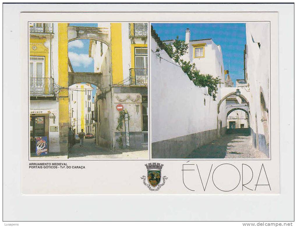 Portugal Cor 09462 – ÉVORA - ARRUAMENTO MEDIEVAL, PORTAIS GÓTICOS - TRAVESSA DO CARAÇA - Evora