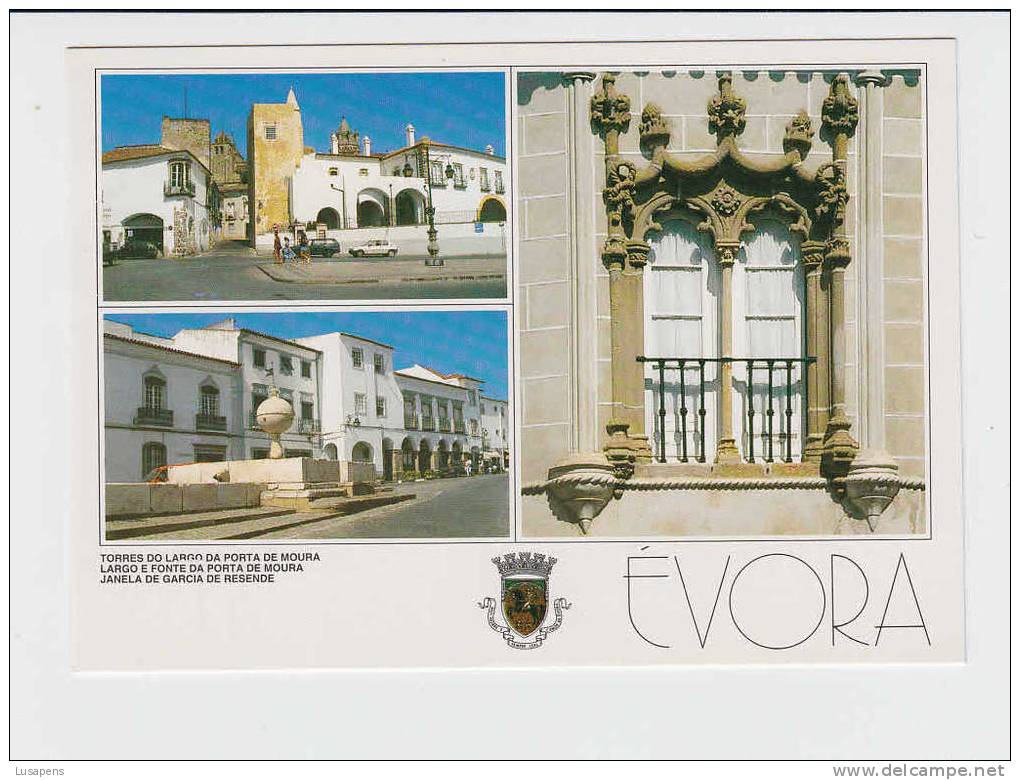 Portugal Cor 09463 – ÉVORA - TORRES DO LARGO DA PORTA DE MOURA, LARGO E FONTE DA PORTA DE MOURA, JANELA DE GARCIA RESEND - Evora