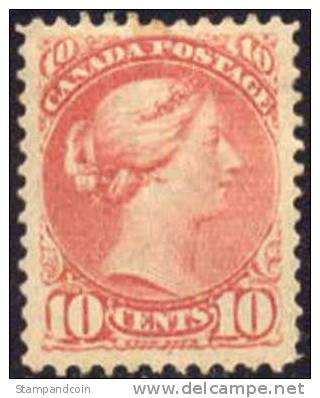 Canada #45a XF Mint Hinged 10c Dull Rose Victoria From 1888 - Nuovi