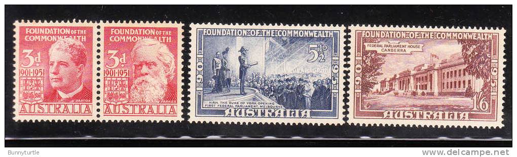 Australia 1951 Founding Of The Commonwealth Of Australia 50th Anniversary MLH - Mint Stamps
