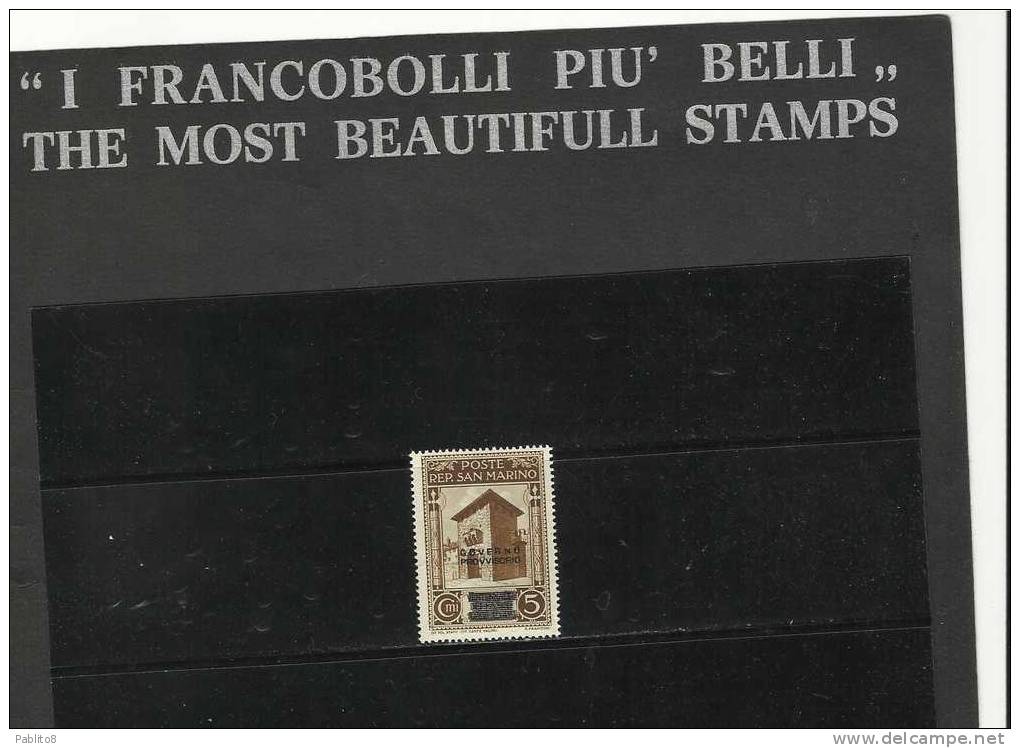 SAN MARINO 1943 GOVERNO PROVVISORIO C. 5 MNH - Unused Stamps