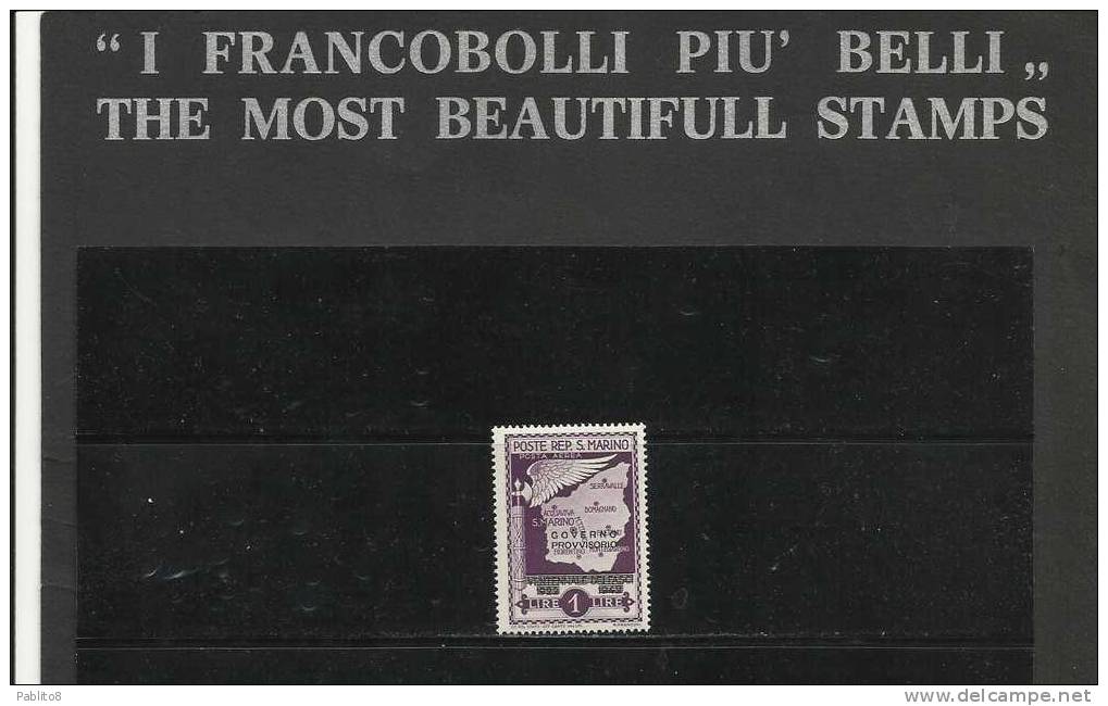 SAN MARINO 1943 GOVERNO PROVVISORIO AEREA L.1 MNH - Unused Stamps