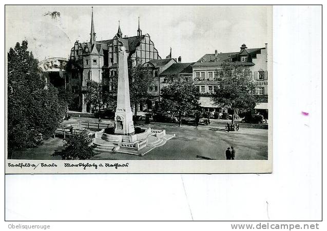 DATEE DE  SAASFELD FEENGROTTEN LUBECK  1937 PLACE MONUMENT VOITURES  ILLISIBLE - Lübeck