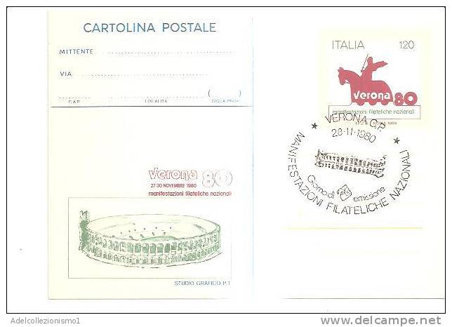 51926)cartolina Postale Con Un Valore + Annullo  Serie Verona 80 - 1981-90: Usados