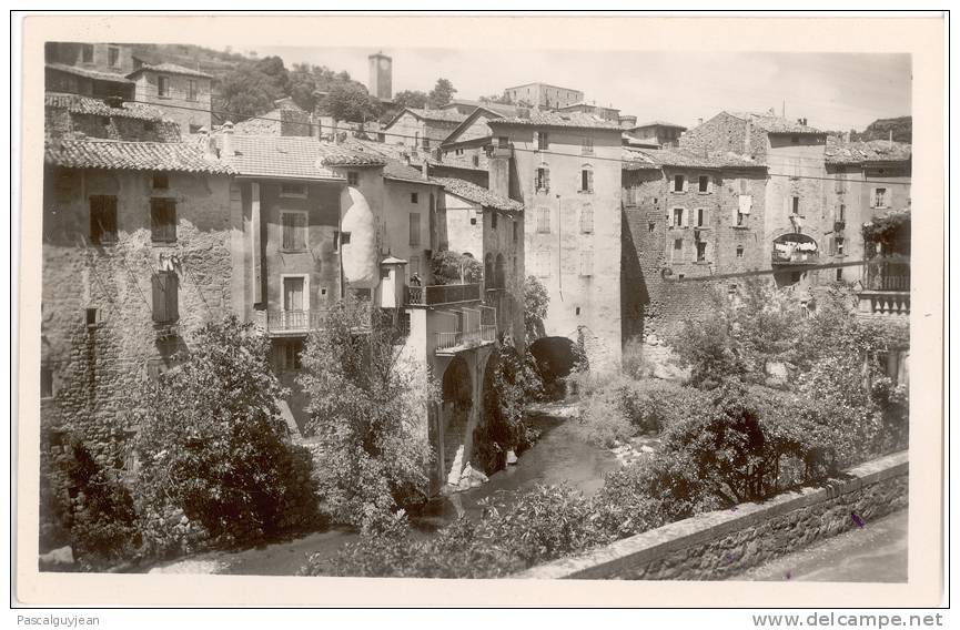 CARTE PHOTO LARGENTIERE - VIEILLES MAISONS AU BORD DE LA LIGNE - Largentiere