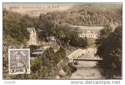 KARLSBAD - PARTIE BEI CAFE SCHONBRUNN - 1909 - Bohemen En Moravië