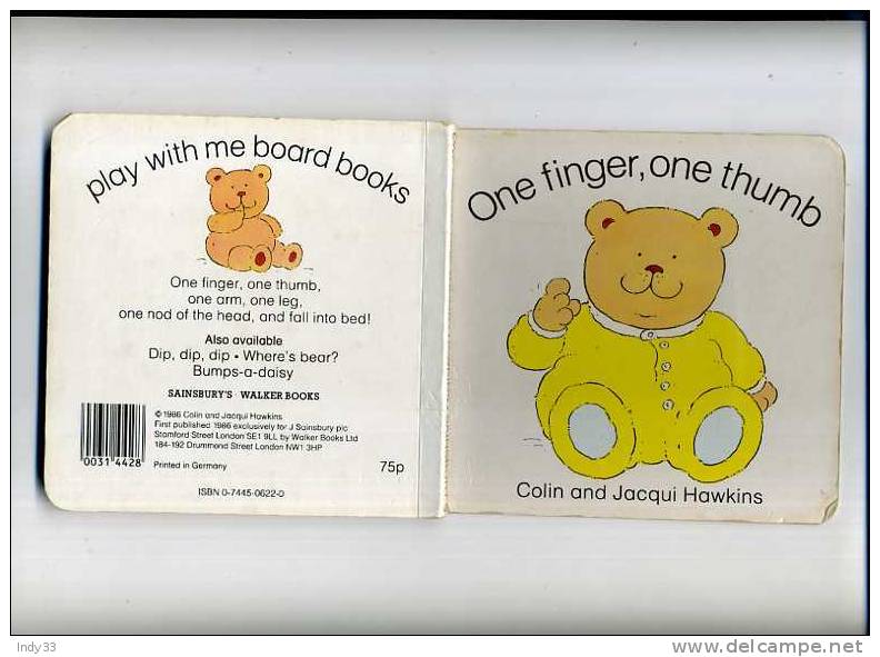 - ONE FINGER , ONE THUMB . SAINSBURY WALKER BOOKS . 1986 - Early Readers