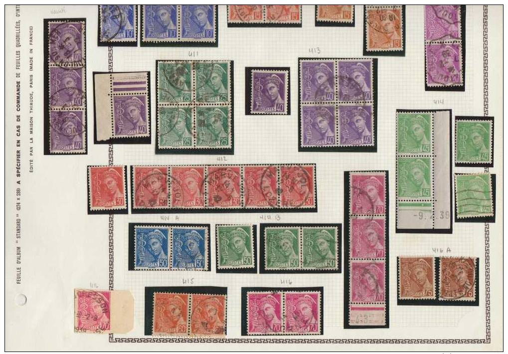 France, 1938, Type Merkur, Used, MNH - Gebruikt