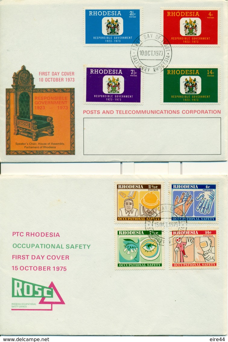 Rhodésie 1967 1973 11 FDC Gallery Ploughing Pollution IMO Safety Doctor - Rhodesien (1964-1980)