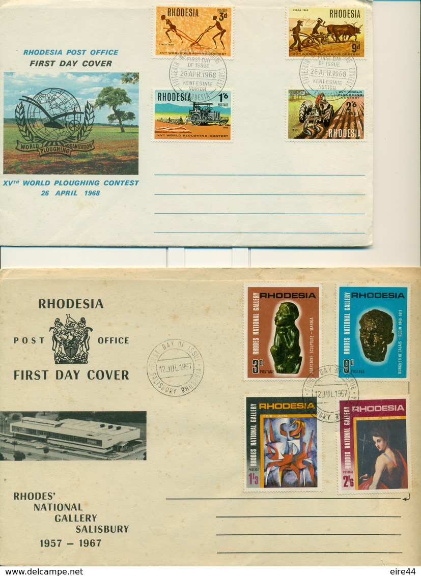 Rhodésie 1967 1973 11 FDC Gallery Ploughing Pollution IMO Safety Doctor - Rhodesien (1964-1980)