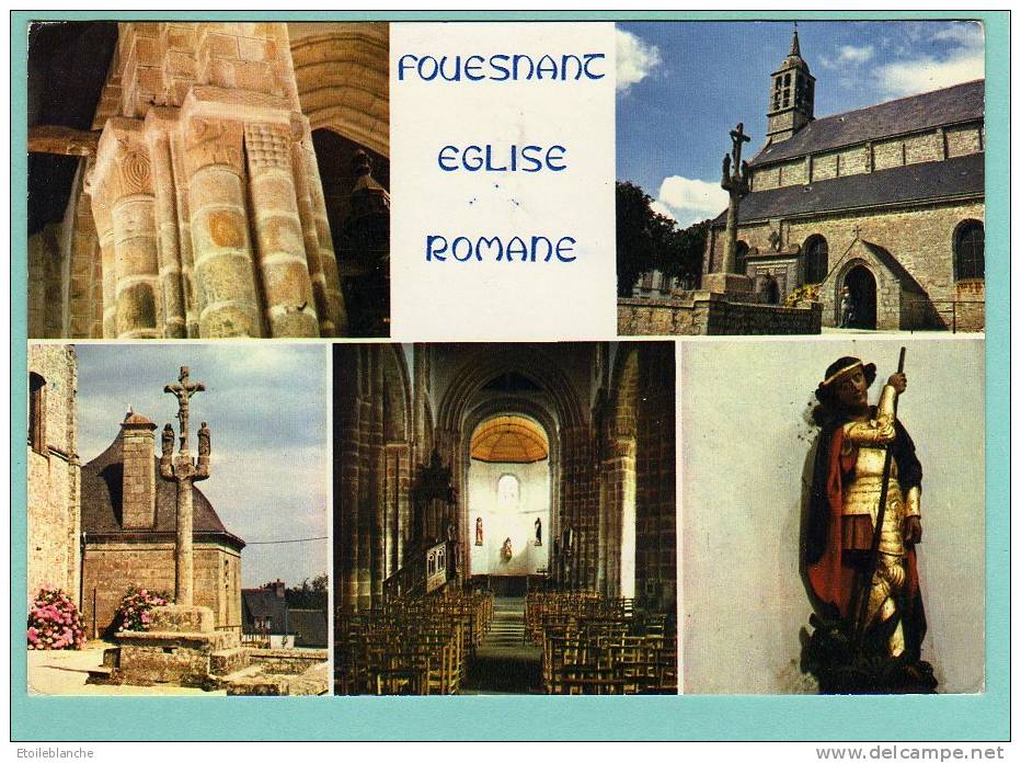 CPSM Bretagne FOUESNANT (29) Multivues / Eglise, Chapiteau, Statue / Voyagé Timbre Landerneau 1973 / édit JOS MX 745 - La Forêt-Fouesnant