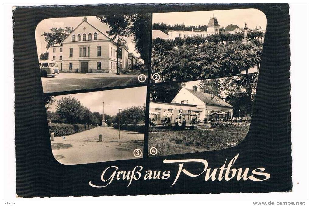 D1319   PUTBUS : Gruss Aus ( 4-picture Postcard) - Rügen