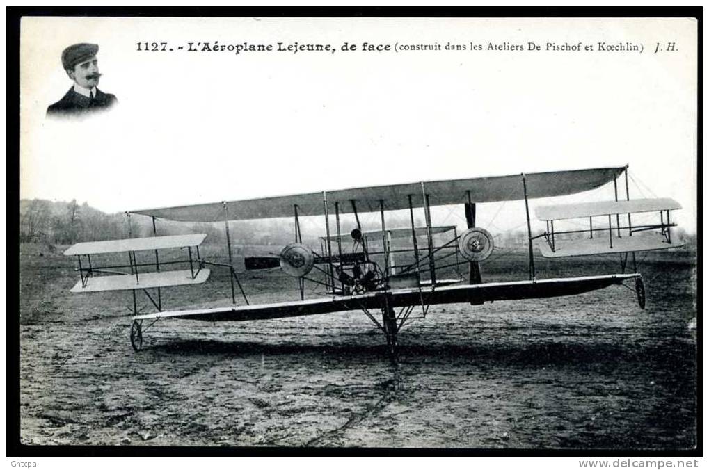 CPA. L'Aéroplane Lejeune, De Face. Construit Par Les Ateliers De Pischof Et Koechlin. / Ed. J. Hausser Paris. - ....-1914: Precursori