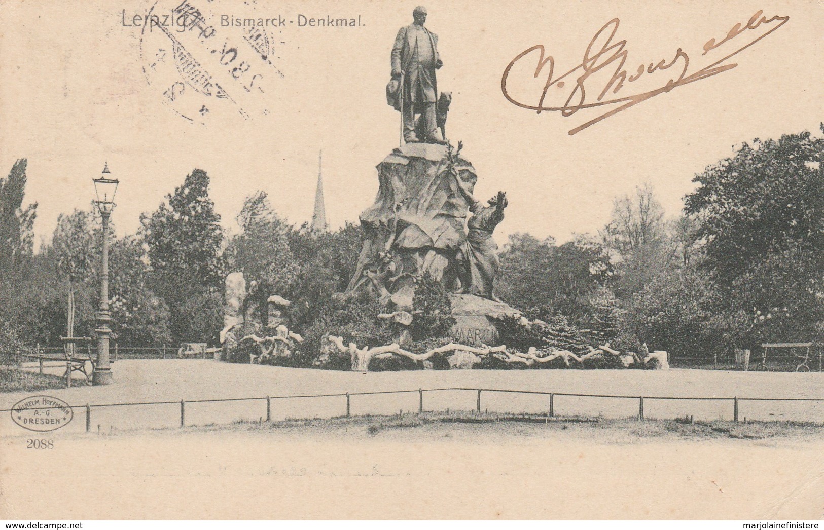 LEIPZIG. - Bismarck Denkmal. Voyagée En 1904. Verlag Wilhem Hoffmann A.G. Dresden N° 2088. - Leipzig