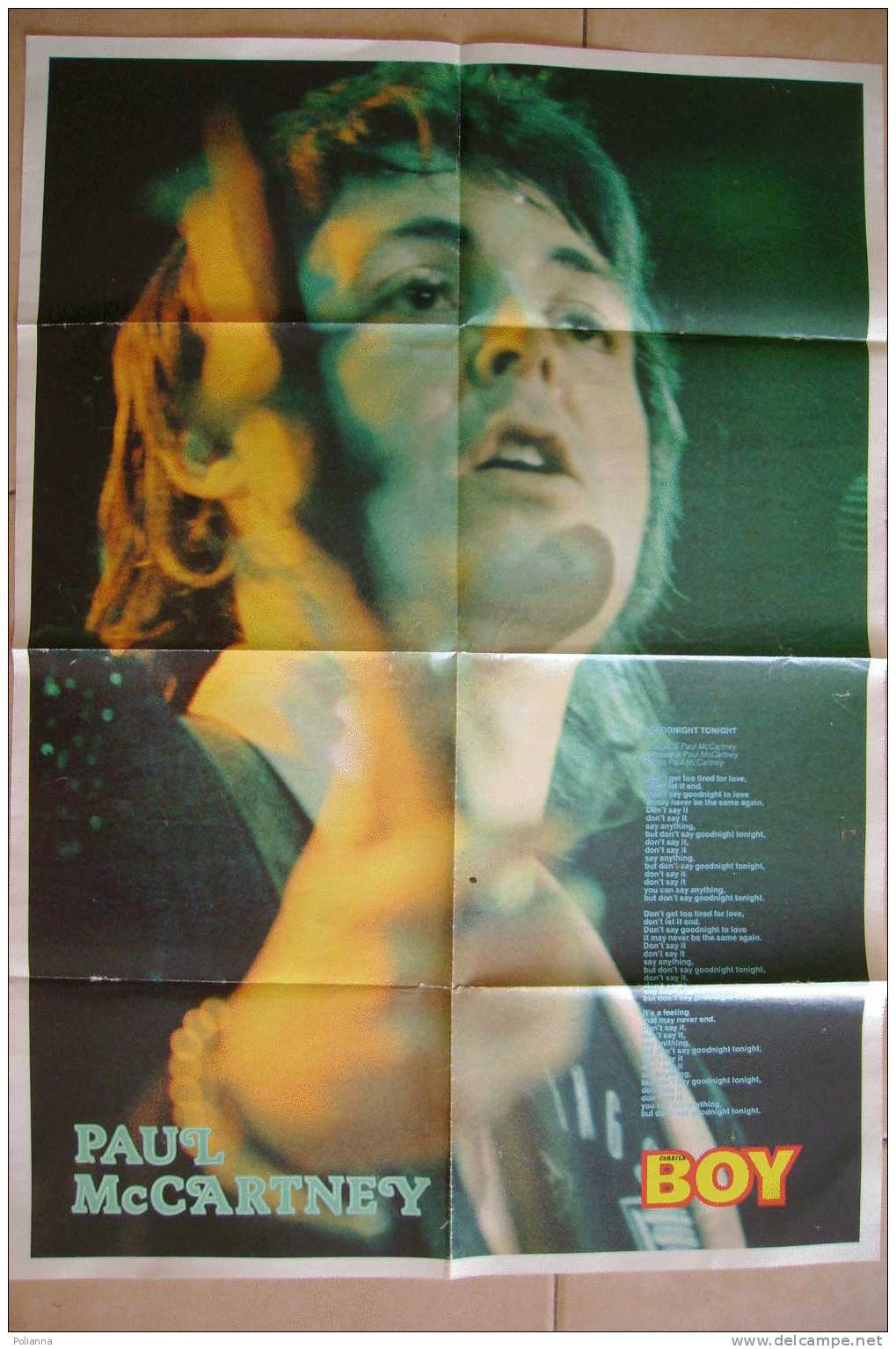 C0248 CINEMA-MUSICA - POSTER Inserto CORRIERBOY Anni '70 - PAUL Mc CARTNEY - HUMPHREY BOGART - Música