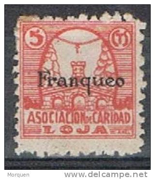 Asociacion Caridad LOJA (Granada) 5 Cts Habilitado FRANQUEO, Guerra Civil * - Vignettes De La Guerre Civile