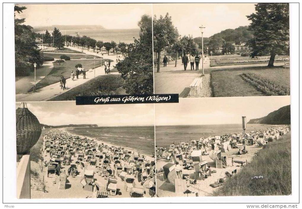 D1354   GÖHREN:  Gruss Aus (4-picture Postcard) - Rügen