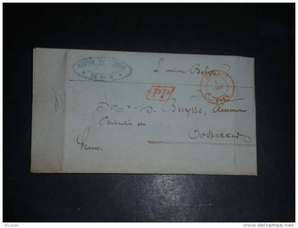 (1776) Belgium-stampless Cover-1846 - 1830-1849 (Unabhängiges Belgien)