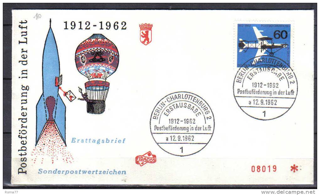 TR10 - POSTA RAZZO ROCKET POST : GERMANIA BERLINO  12.9.62 . - Lettres & Documents