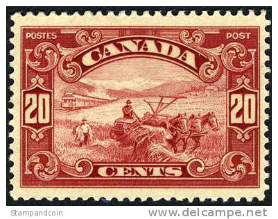 Canada #157 Mint Hinged 20c Harvesting Wheat From 1929 - Neufs