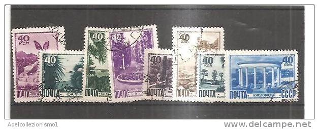 52309)n°8 Valori Russi 1949 - Località Turistiche Di Crimea - Usati - N°1295/1302 - Colecciones