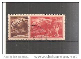 52330)n°2 Valori Russi 1949 - Upu - Usati - N°1366/67 - Colecciones