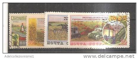 52333)n°4 Valori Russi 1954 - Propaganda Per La Rivoluzione Agricola - Usati - N°1724/27 - Colecciones