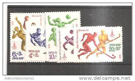 52348)n°5 Valori Russi 1979 - Preolimpica Di Mosca -  Nuovi - N°4604/08 - Colecciones