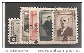 52357)n°5 Valori Russi 1941 - Ann. Nascità Di Lenin  - Usati - N°991/95 - Collezioni