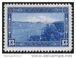 Canada #242 XF Mint Hinged 13c Halifax Harbor From 1938 - Unused Stamps