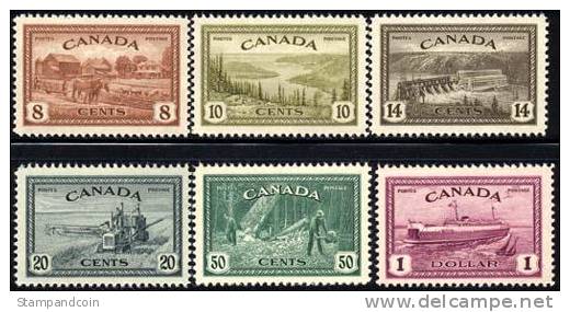 Canada #268-73 Mint Never Hinged Set From 1946 - Unused Stamps