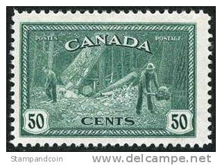 Canada #272 Mint Hinged 50c Logging In BC From 1946 - Unused Stamps