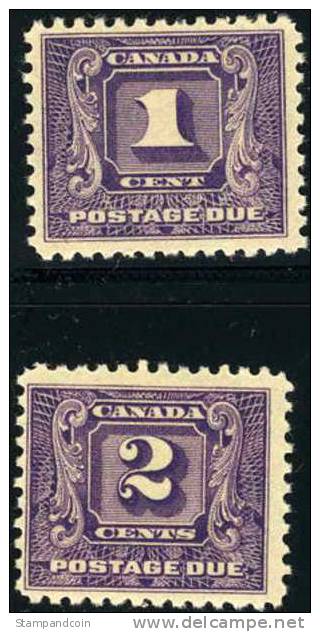 Canada J6-7 Mint Hinged Postage Dues From 1930-32 - Port Dû (Taxe)