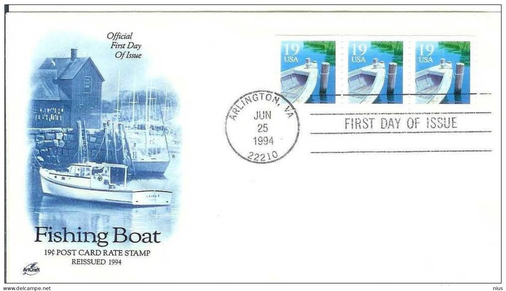 USA United States 1994 FDC Fishing Boat Ship Ships - 1971-1980